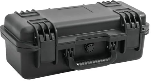 vidaXL Koffer für Flugreise Tragbar Schwarz 46,5x21,5x17,5 cm PP, Koffer, Hartschalenkoffer, Werkzeugkasten, Transportkoffer mit Schaumstoff