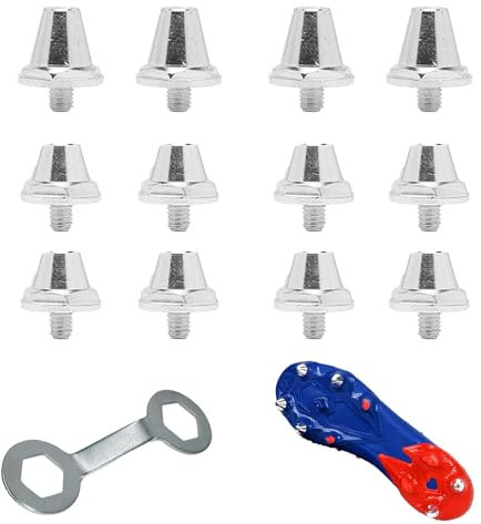 12 Pcs Tacos de Repuesto de TPU y Nylon para Zapatos de Fútbol, Conical Soccer Crampons Tachuelas de Goma Duraderas Universales Stud Reemplazo de Componentes Botas de Fútbol Tacos Equipo (Silver)