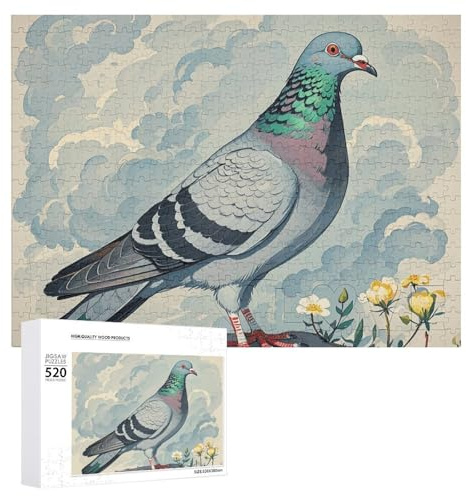 Graue Tauben-Druck-Puzzles für Erwachsene, personalisiertes Puzzle, herausforderndes Bild, Holzfotos, Puzzle mit Aufbewahrungstasche, Familientreffen, Puzzle für Hochzeitsgeschenk