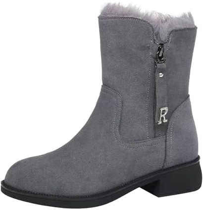 Yekdmxop Stivali Donna Invernali Offerta Stivaletti alla Caviglia Pelose Scarponi Anfibi con Imbottitura Stivaletti da Neve Trekking Moda Scarponcini Impermeabili Inverno Scarpa Cotone