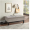 INMOZATA Polyester Ottoman Bench Button Tufted End of Bed Storage Bench Rectangle Window Seat with Storage Ottoman Storage Bench with Wooden Legs for Bedroom,Living Room Furniture (Light Tan)