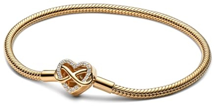 PANDORA Damenarmband Funkelndes Unendlichkeits-Herz Goldfarben 563758C01