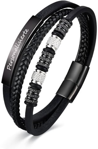 VNOX Herren Armband aus Leder oder geflochtener Kordel - Unendlichkeit Symbol, Geschenk für Männer, Freund oder Ehemann, Valentinstag, Geburtstag, Partner Armband