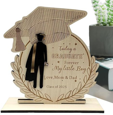 Décorations de Graduation 2025 Panneau en Bois - Panneau Vertical En Bois Décoratif | Décoration d'Intérieur, Ornement de Bureau et Accessoire Photo pour Femmes, Hommes et Étudiants Universitaires