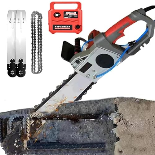 Motosierra De Mano Para Cortar Muros, 5800W/6500W Motosierra Para Cortar Hormigón, Cortadora De Muros Con Cadena De Diamante, Para Varillas, Con De Supresión De Polvo Con Alimentación De Agua (35cm)
