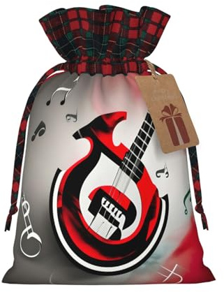 Geschenktüten mit Musik-Symbol-Druck, mit Kordelzug, wiederverwendbar, für Geburtstag, zum Verpacken