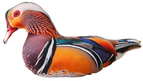 KUKUShining Vogel Plüschtier, Süße Gans Kuscheltier Weiche Ente Kissen Stofftier Puppen Papagei Taube Plüsch Spielzeug Zum Kuscheln(Mandarin Duck)