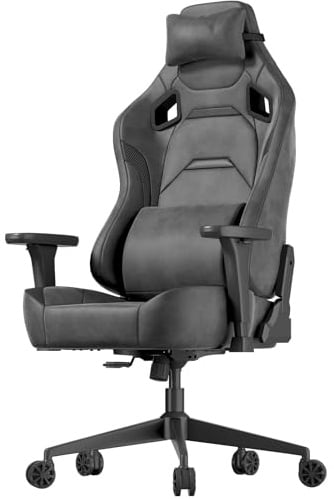 JUMMICO Veloursleder Gaming Stuhl 200kg Belastbarkeit,Bürostuhl Ergonomisch mit 3D Armlehnen,Schreibtischstuhl mit Wider Backrest for Gaming, Working,Studying, Grau