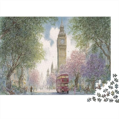 Lebendiger Londoner Bus Puzzle 1000 Teiliges Herausforderungsspielzeug Erwachsene Und Kinder Kreatives Puzzle Familienbildungsspiel Geschenk Für Home Dekoration 70x50cm/1000pcs