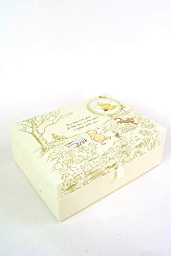 Winnie the Pooh Pale Lemon und weiß Baby 's 1. Erinnerungsstücke Aufbewahrungsbox mit Schubladen für Babys Erinnerungen