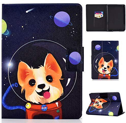 Bspring All-new Amazon Kindle Leather Cover - 2019 Release, 10th Gen, PU Leather Smart Shell Case for 2019 E-reader (Not Fit Kindle Paperwhite or 8th Gen), Space Dog