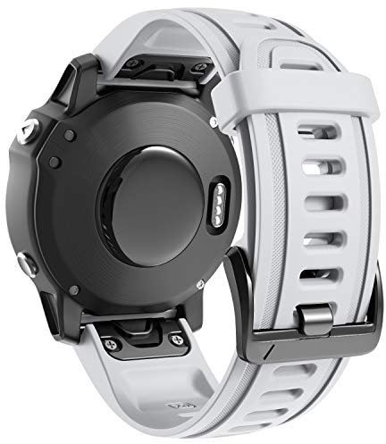 ANBEST Armband für Garmin Fenix 6S Pro/7S Pro/5S Armband, 20mm Quick Fit silikonarmband für Fenix 7S/6S/5S Plus/Epix Pro 42mm/Descent MK2S/D2 Delta S Ersatzarmband (Weiß)