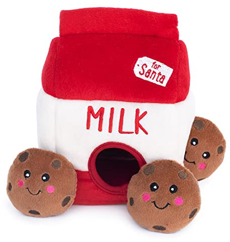 Zippy Paws ZP698 Holiday Zippy Burrow - Santa's Milk and Cookies Hundespielzeug, 300 g