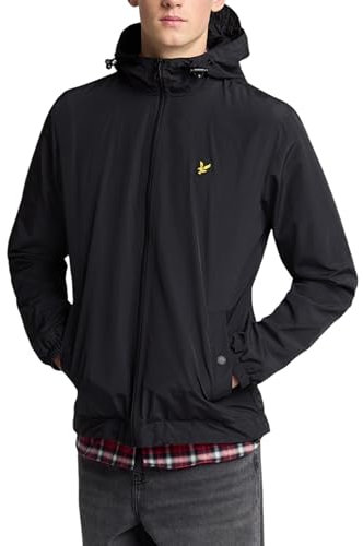 Lyle & Scott Homme Zip À Travers La Veste À Capuche, Jet Black, M
