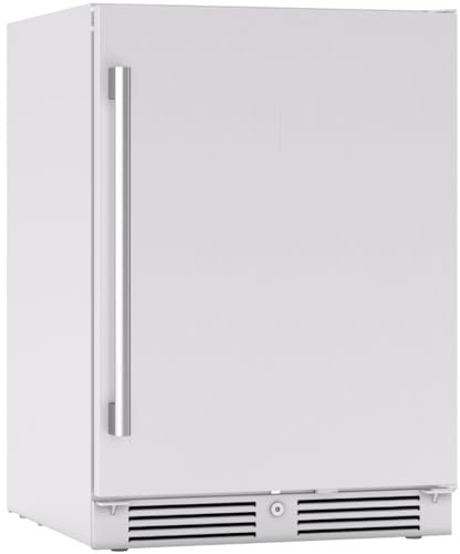 Zephyr Presrv 24 Inch Outdoor Wine Fridge & Beverage Refrigerator Single Zone Under Counter - Drink Chiller Freestanding Stainless Steel Door - 136 cans (Single-Zone Outdoor Wine & Beverage Cooler)