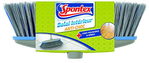 SPONTEX - 1 Tête de balai intérieur - Compatible avec tous manches Spontex - Fibres double action - Bords antichocs