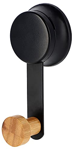 KADAX Badezimmerhaken aus pulverbeschichtetem Stahl, Saugnapfhaken, Haken, selbstklebende Haken, Kleiderhaken, Wandhaken, Saughaken bis zu 2kg (Schwarz)