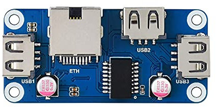 Waveshare Ethernet/USB HUB HAT (B) for Raspberry Pi Series 1x RJ45 Ethernet Port 3X USB 2.0 Ports