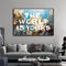 CDERFV The World is Yours Scarface Retro Trippy psychedelische Malerei Poster Druckt Leinwand Wandkunst Bild Für Wohnzimmer Dekor-60x90cm（kein Rahmen）