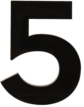 HASWARE House Number 3 inch (7.5 cm) Self Adhesive Letters Apartment Door Numbers Street Address Plaque Home Stylish Decor, Acrylic(5, Black)
