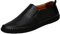 rismart Mocasin Hombre Casual Plano Cuero Ponerse Zapatos de Conducción Zapatilla Negro,42