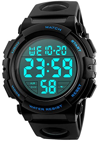 Nicoone Reloj digital de moda para hombre, 50 m, analógico, digital, impermeable, deportivo, con cronómetro, exclusivo para hombre, para deportes, azul