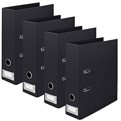 Rössler Papier 1317452708-4 - S.O.H.O Ordner DIN A4, 4 Stück, mit Hebelmechanik und Einsteckschild, Rückenbreite 80 mm, Schwarz, 285 x 85 x 320 mm