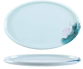 Kitchen Dinner Plates Sets Oval Dinner Plates Melamine Plates Household Cooking Plates Fruit Plates Dessert Plates Snack Plates Noodle Plate Insulated Plates Ceramic Flat Plates Set ( Color : A )