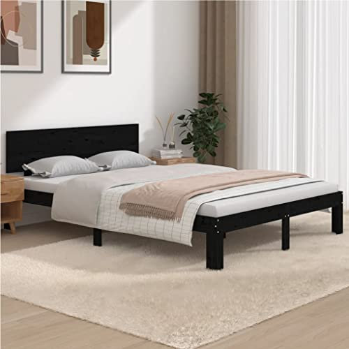 APCSA Betten & Bettrahmen – Betten & Zubehör – Bettgestell aus massivem Holz, 160 x 200 cm, 152 cm, Kingsize-Bett