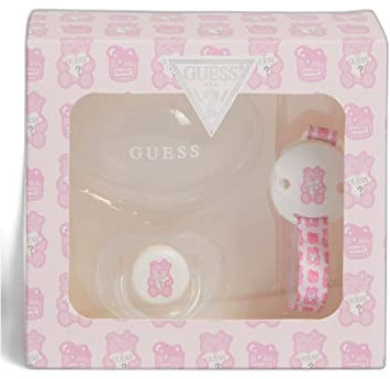 Guess Set di ciucci per Bambina con Cappuccio, Supporto e Clip
