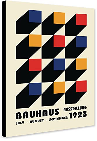 Wandbild Bauhaus Ausstellung Eingewickeltes, gerahmtes Leinwandbild (A0 117 cm x 81 cm)