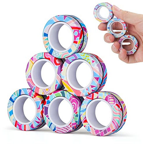 Coolden Fidget Spinner Fidget Toys Magnetische Ringe Fidget ADHS Anti Stress Spielzeug Magische Finger Ring Spinner Spielzeug Magnet Ring Fidget Toy Geschenk für Kinder Erwachsene Teenager