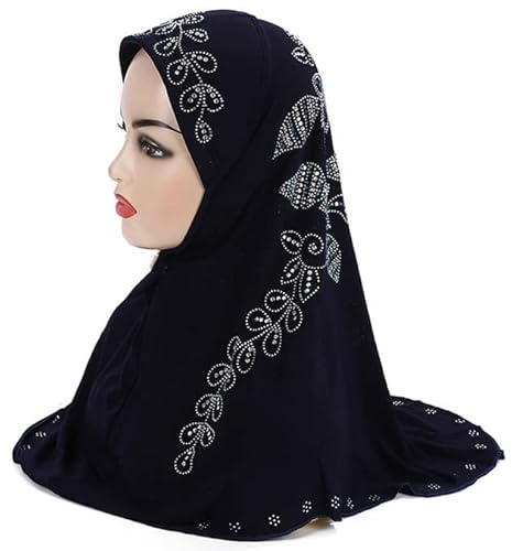 YURCI Einteiliger muslimischer Hijab für Damen, Wickelschal, Kopfbedeckungen, Schals, Turban, Strass, Kopftuch