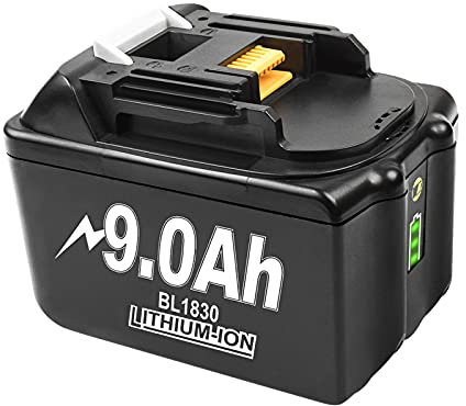 Batteria agli ioni di litio da 9,0 Ah per Makita 18 V BL1890 BL1860B BL1860 BL1850B BL1850 BL1840B BL1840 BL1830 BL1845 194204-5 LXT-400 con indicatore LED batteria per utensili elettrici Makita da 18