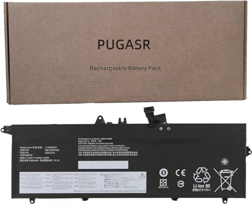 PUGASR L18M3PD1 02DL014 Laptop Akku für Lenovo ThinkPad T490S 20NX 20NY / T495S 20QJ 20QK / T14S Gen 1 20T0 20T1 20UH 20UJ Series L18L3PD1 L18M3PD2 L18C3PD2 02DL013 02DL015 02DL016 11.52V 57Wh
