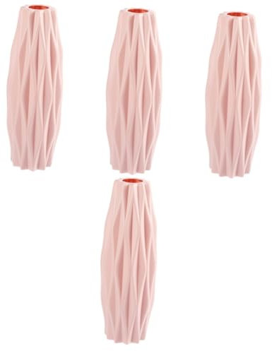 TOPBATHY 4pièces Vase Style Nordique Moderne Décoration Créative Simpliste Contenant pour Fleurs Ornement De Bureau Couleur Rose