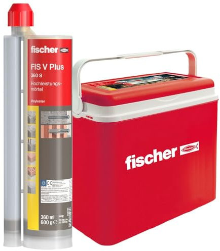 fischer Hochleistungsmörtel FIS V Plus 360 S in einer praktischen Kühlbox, wetterfester Mörtel für den Innen- und Außenbereich und alle relevanten Baustoffe, 8 Kartuschen je 360 ml
