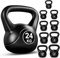 FK Sports Kettlebells | Heavy Weight Vinyl Kettle bells for Exercise Home Gym Workout | 4kg, 6kg, 8kg, 10kg, 12kg, 14kg, 16kg, 20kg, 24kg Kettlebell Weight for Women & Men (Black, 8 KG)