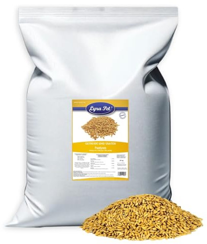 Lyra Pet® 25 kg Paddyreis | Reich an Ballaststoffen, Vitaminen & Mineralien | Ergänzungsfutter für Wildvögel & Kleinnager | Ungeschälter Reis | Nährstoffreiches Vogelfutter für Sommer & Winter