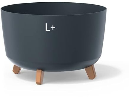 MELTOM Blumentopf Schale mit Füßen Einsatz Blumenschale Kräutertopf Übertopf (Anthrazit, L+ 39cm)