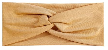 PTNKUIIY 5 Stück Stirnbänder für Frauen - Einfarbig Breiten Stirnbändern für Frauen Haarbänder Workout Yoga Haarschmuck Damen Weiche Headband Elastisch Baumwolle Breit Haarreifen -Gold