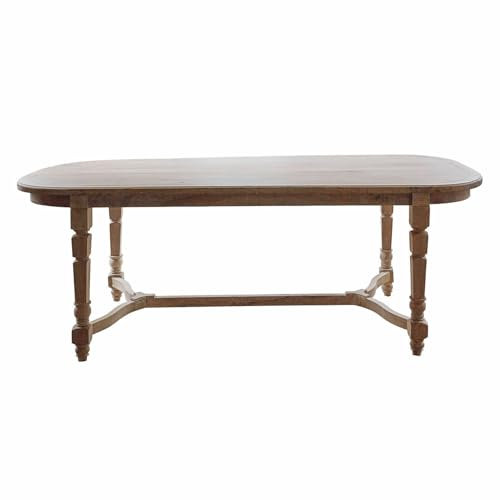 Loberon Tisch Savienne, Rustikal-Elegantes Design, mit White-Washed-Finish, Gedrechselte Beine, Esstisch, Esszimmertisch, Mangoholz, braun
