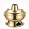 Holzkohle-Kupfertopf, verdickter Haushalts-Kupferimitat, Hot Pot, altes Peking Shabu-Shabu für Neujahr, Weihnachten, Halloween,Gold,36CM