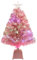 24inch Pink Fiber Optic Christmas Tree,Pre-Lit Artificial Mini Christmas Tree, Tabletop Small Xmas tree with Stars Holiday Home Decorations