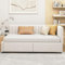SUKY Polsterbett Schlafsofa 90 x 200cm Multifunktionsbett mit Lattenrost hautfreundlicher Samtstoff und 2 großen Stauraumschubladen Grau (Beige)