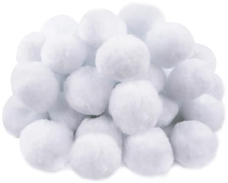 TOAOB 30 Stück Pompons zum Basteln Groß 5 cm Weiß Pompom Flauschigen Plüsch set Bälle Kunst Bommel für Dekorieren Verzieren Nähen DIY Lustige Kreativen Handwerk
