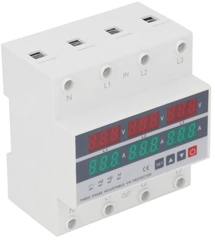 Dispositivo di Protezione Corrente Tensione Trifase Dispositivo di Protezione Sovratensione Stabilizzatore Automatico di Uscita Tensione AC120‑300V 63A