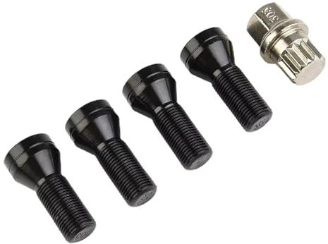 Bulloni Antifurto Compatibile con Mini per Cooper per R56 Hatchback 2006-2013 4 Pezzi M14 * 1.25 / M12 * 1.5 Bulloni di Bloccaggio Ruote Auto Dadi Chiave Acciaio Inossidabile OEM: 36136776076