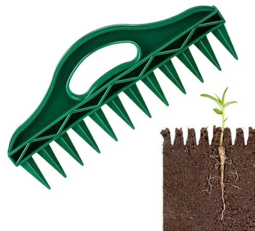 Seed Dibber Multi Pikierstab Mit 12 Zinken, Handgerät Blumenzwiebelpflanzer Zwiebelpflanzer Pflanzwerkzeug Gartengeräte Für Kleinere Setzlinge, 30 X 13cm