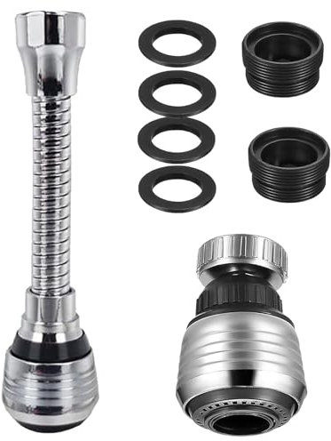 2 Pcs Tap Extender for Kitchen Sink,Faucet Extender, Kitchen Tap Spray Head Flexible 360° Swivel for Kitchen Tap, 2 Modes/ 1 Long+1 Short